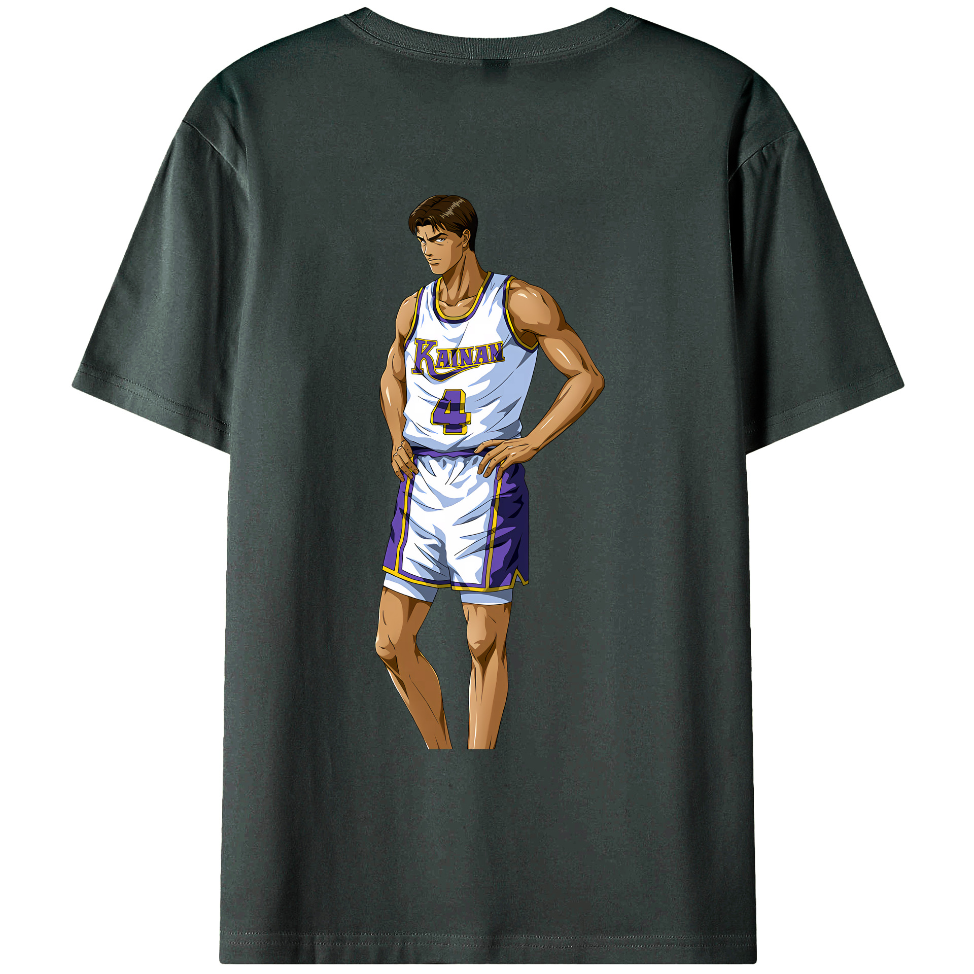 （画像用） SLAM DUNK／スラムダンク 綿100％ メンズ半袖Tシャツ（バックプリント） 通気性